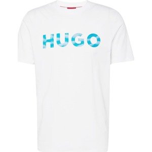 Tričko 'Dulivio' HUGO nebeská modř / světlemodrá / bílá