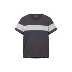 Tričko Tom Tailor marine modrá / tmavě šedá / šedý melír