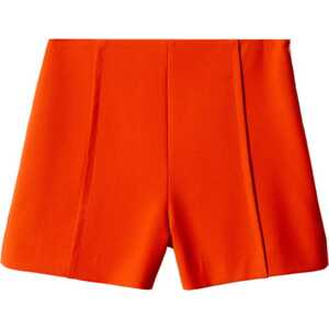 Kalhoty se sklady v pase 'Fica' Mango svítivě oranžová