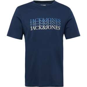 Tričko jack & jones béžová / námořnická modř / chladná modrá / světlemodrá