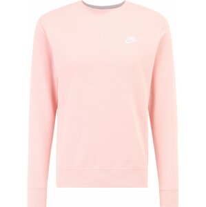 Mikina Nike Sportswear pastelově růžová / bílá