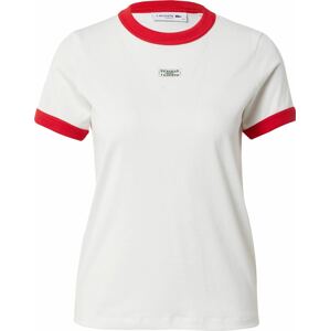 Tričko Lacoste zelená / červená / bílá