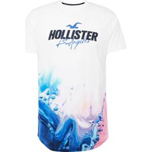 Tričko Hollister námořnická modř / aqua modrá / růže / bílá