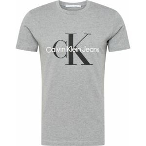 Tričko Calvin Klein Jeans šedý melír / černá / bílá