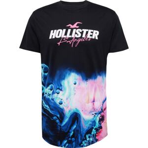 Tričko Hollister modrá / růžová / černá / bílá