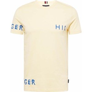 Tričko Tommy Hilfiger modrá / pastelově žlutá