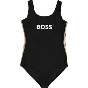 Plavky BOSS Kidswear světle hnědá / černá / bílá
