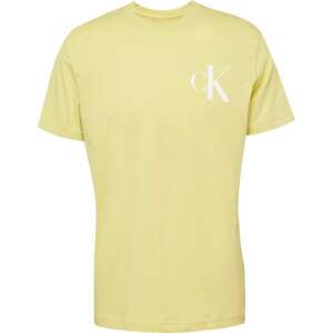 Tričko Calvin Klein Jeans světle žlutá / bílá