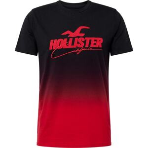 Tričko Hollister červená / černá