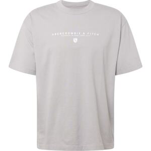 Tričko Abercrombie & Fitch světle šedá / bílá