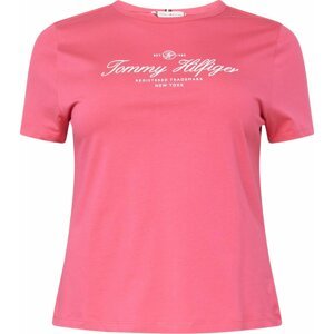 Tričko Tommy Hilfiger Curve světle růžová / bílá