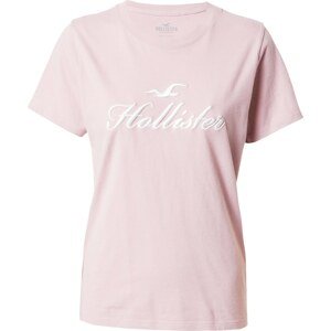 Tričko Hollister růžová / bílá