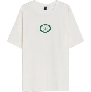 Tričko Bershka zelená / bílá