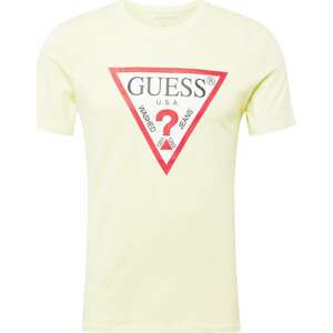 Tričko Guess pastelově žlutá / červená / černá / bílá