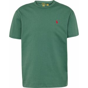 Tričko Polo Ralph Lauren tmavě zelená / světle červená