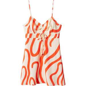 Letní šaty 'PEPITA' Mango světle béžová / tmavě oranžová