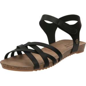 Páskové sandály mustang béžová / černá
