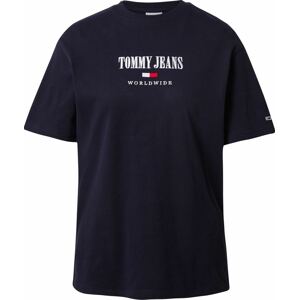 Tričko Tommy Jeans tmavě modrá / ohnivá červená / bílá