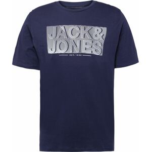 Tričko 'PETER' jack & jones námořnická modř / šedá