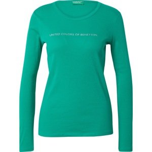 Tričko United Colors of Benetton zelená / stříbrná