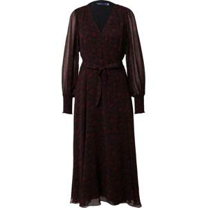 Šaty 'TLIA' Polo Ralph Lauren hnědá / burgundská červeň / černá