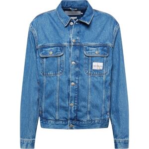 Přechodná bunda Calvin Klein Jeans modrá džínovina