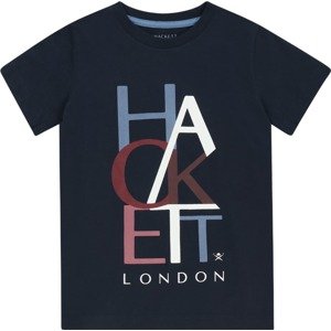 Tričko Hackett London námořnická modř / kouřově modrá / tmavě červená / bílá