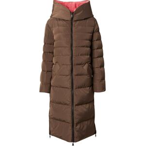 Zimní kabát RINO & PELLE šedobéžová / korálová