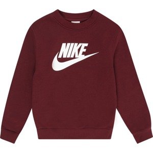 Mikina Nike Sportswear burgundská červeň / bílá