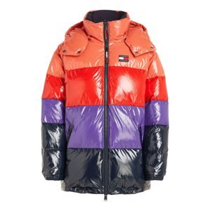 Tommy Jeans Zimní bunda 'Alaska' fialová / červená / oranžově červená / černá