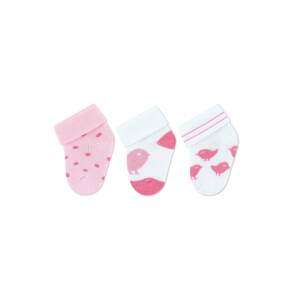 STERNTALER Ponožky  fuchsiová / růžová / bílá