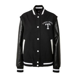 Tommy Jeans Přechodná bunda černá / bílá
