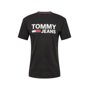Tommy Jeans Tričko  černá / bílá
