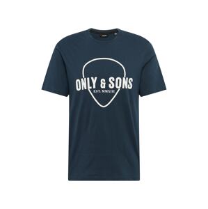 Only & Sons Tričko 'MONO'  tmavě modrá / bílá