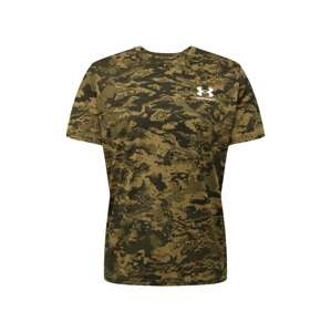 UNDER ARMOUR Funkční tričko  khaki / olivová / tmavě zelená / bílá
