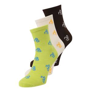 PIECES Ponožky 'MOLLY'  světlemodrá / světle zelená / černá / přírodní bílá