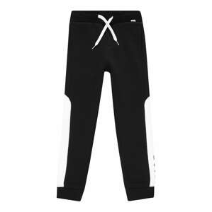 BOSS Kidswear Kalhoty  černá / bílá