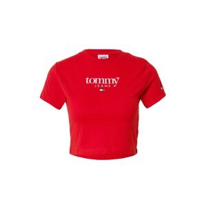 Tommy Jeans Tričko  červená / bílá
