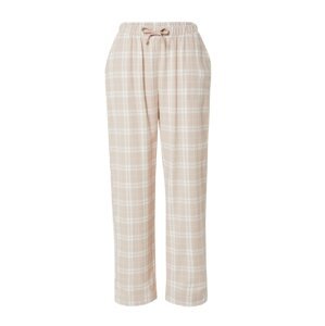 Lindex Pyžamové kalhoty světle béžová / bílá