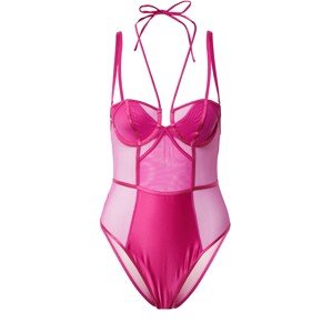 River Island Body 'SATIN AND MESH BODY' pink