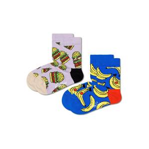 Happy Socks Ponožky 'Lunchtime' modrá / žlutá / světle fialová / černá