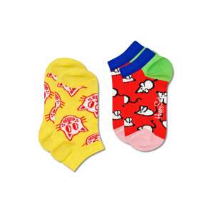 Happy Socks Ponožky 'Cat & Mouse'  královská modrá / medová / zelená / červená