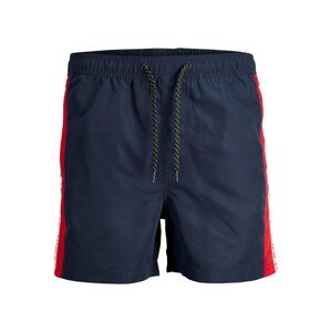 JACK & JONES Plavecké šortky 'Fiji' námořnická modř / červená / bílá