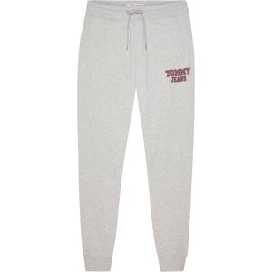 Tommy Jeans Kalhoty šedý melír / červená