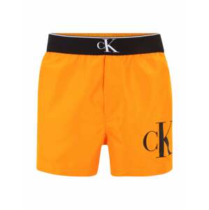 Calvin Klein Swimwear Plavecké šortky oranžová / černá / bílá