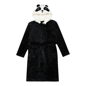 Lindex Koupací plášť  černá / bílá