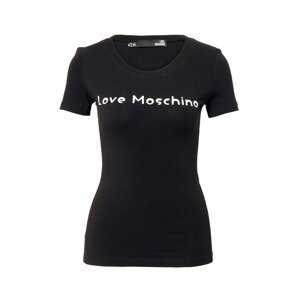 Love Moschino Tričko 'MAGLIETTA' černá / bílá