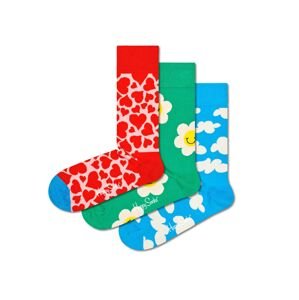 Happy Socks Ponožky 'I Flower U'  modrá / zelená / červená / bílá