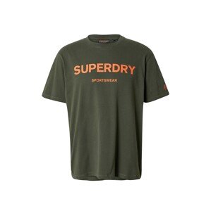 Superdry Tričko khaki / oranžová