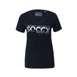Soccx Tričko 'Mary' námořnická modř / stříbrná